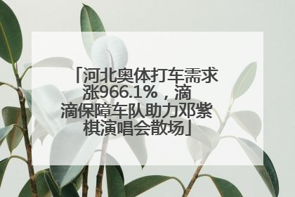 河北奥体打车需求涨966.1%，滴滴保障车队助力邓紫棋演唱会散场