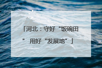 河北：守好“饭碗田” 用好“发展地”