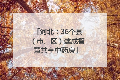 河北：36个县（市、区）建成智慧共享中药房