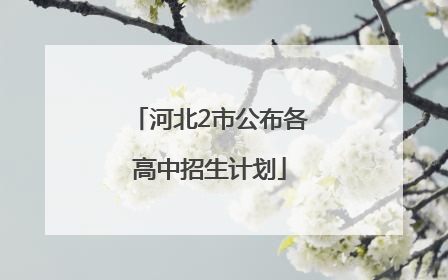河北2市公布各高中招生计划