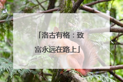 洛古有格：致富永远在路上