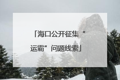 海口公开征集“运霸”问题线索