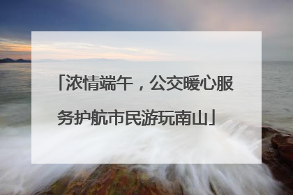 浓情端午，公交暖心服务护航市民游玩南山