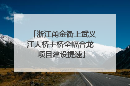 浙江甬金衢上武义江大桥主桥全幅合龙 项目建设提速