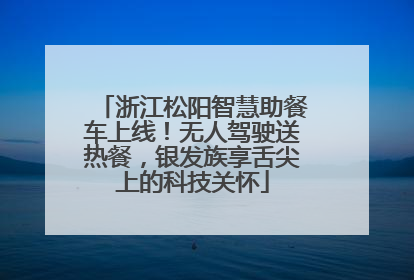 浙江松阳智慧助餐车上线！无人驾驶送热餐，银发族享舌尖上的科技关怀