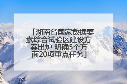 湖南省国家数据要素综合试验区建设方案出炉 明确5个方面20项重点任务