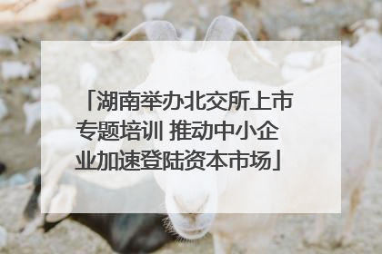 湖南举办北交所上市专题培训 推动中小企业加速登陆资本市场