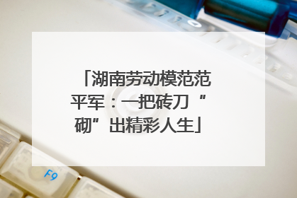 湖南劳动模范范平军：一把砖刀“砌”出精彩人生