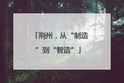 荆州，从“制造”到“智造”