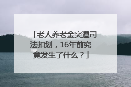 老人养老金突遭司法扣划，16年前究竟发生了什么？