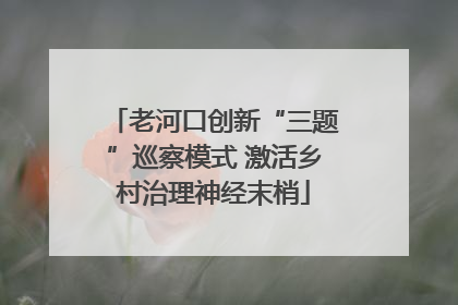 老河口创新“三题”巡察模式 激活乡村治理神经末梢