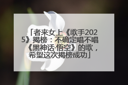 者来女上《歌手2025》揭榜：不确定唱不唱《黑神话·悟空》的歌，希望这次揭榜成功