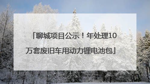 聊城项目公示！年处理10万套废旧车用动力锂电池包