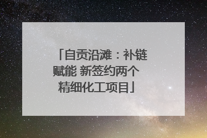 自贡沿滩：补链赋能 新签约两个精细化工项目