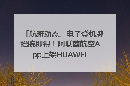 航班动态、电子登机牌抬腕即得！阿联酋航空App上架HUAWEI WATCH 5