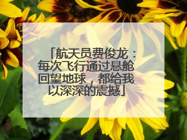 航天员费俊龙：每次飞行通过悬舱回望地球，都给我以深深的震撼