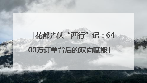 花都光伏“西行”记：6400万订单背后的双向赋能