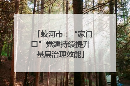 蛟河市：“家门口”党建持续提升基层治理效能