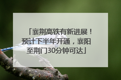 襄荆高铁有新进展！预计下半年开通，襄阳至荆门30分钟可达
