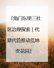 角门东里三社区治理探索｜代建代管推动荒地变花园