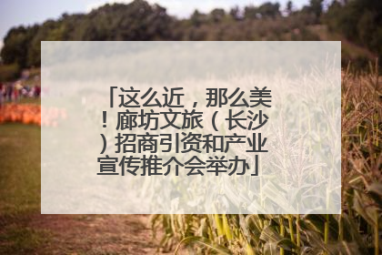 这么近，那么美！廊坊文旅（长沙）招商引资和产业宣传推介会举办