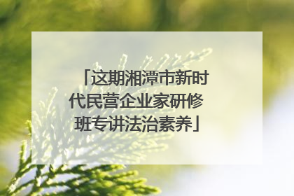 这期湘潭市新时代民营企业家研修班专讲法治素养