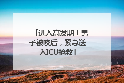 进入高发期！男子被咬后，紧急送入ICU抢救