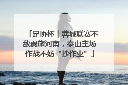 足协杯｜蓉城联赛不敌弱旅河南，泰山主场作战不妨“抄作业”