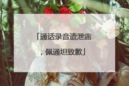 通话录音遭泄露，佩通坦致歉