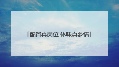 配置真岗位 体味真乡情