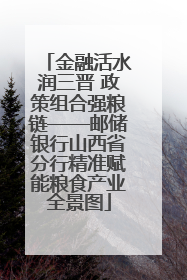 金融活水润三晋 政策组合强粮链——邮储银行山西省分行精准赋能粮食产业全景图