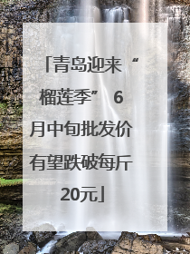 青岛迎来“榴莲季” 6月中旬批发价有望跌破每斤20元