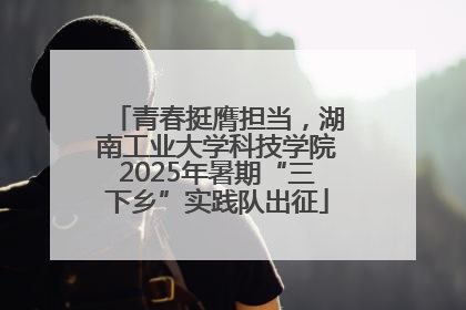 青春挺膺担当，湖南工业大学科技学院2025年暑期“三下乡”实践队出征