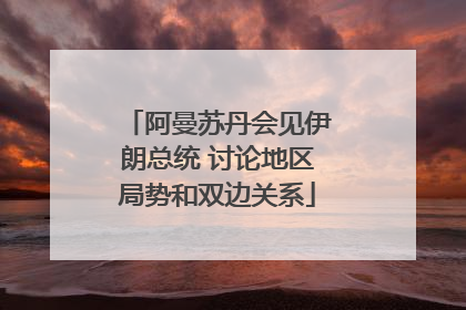 阿曼苏丹会见伊朗总统 讨论地区局势和双边关系