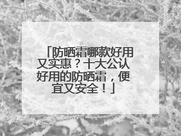 防晒霜哪款好用又实惠？十大公认好用的防晒霜，便宜又安全！
