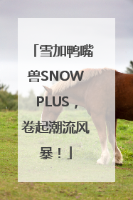 雪加鸭嘴兽SNOWPLUS，卷起潮流风暴！