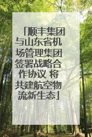 顺丰集团与山东省机场管理集团签署战略合作协议 将共建航空物流新生态