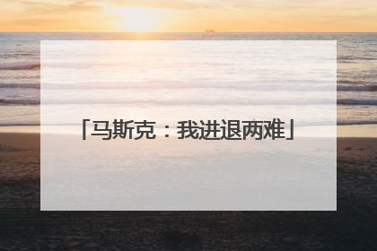 马斯克：我进退两难