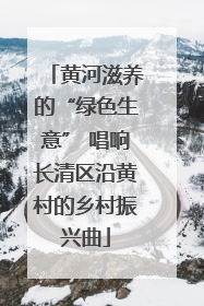 黄河滋养的“绿色生意” 唱响长清区沿黄村的乡村振兴曲