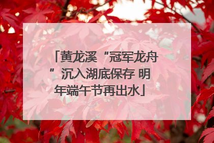 黄龙溪“冠军龙舟”沉入湖底保存 明年端午节再出水
