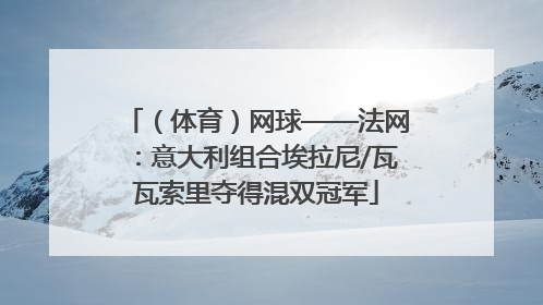 （体育）网球——法网：意大利组合埃拉尼/瓦瓦索里夺得混双冠军