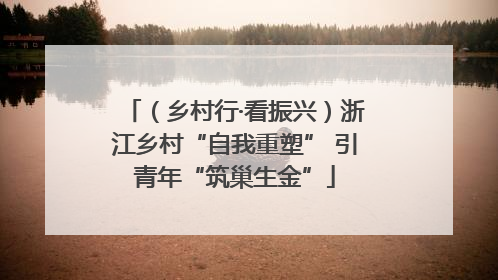 （乡村行·看振兴）浙江乡村“自我重塑” 引青年“筑巢生金”