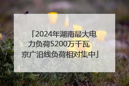 2024年湖南最大电力负荷5200万千瓦 京广沿线负荷相对集中