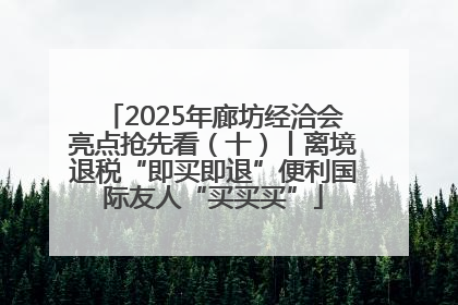 2025年廊坊经洽会亮点抢先看（十）丨离境退税“即买即退”便利国际友人“买买买”