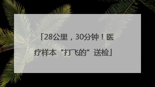 28公里，30分钟！医疗样本“打飞的”送检