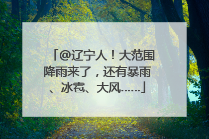 @辽宁人！大范围降雨来了，还有暴雨、冰雹、大风……